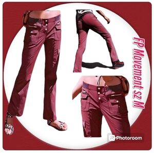 NWT Free People Movement Pants Flares cargo stretchy Sz M